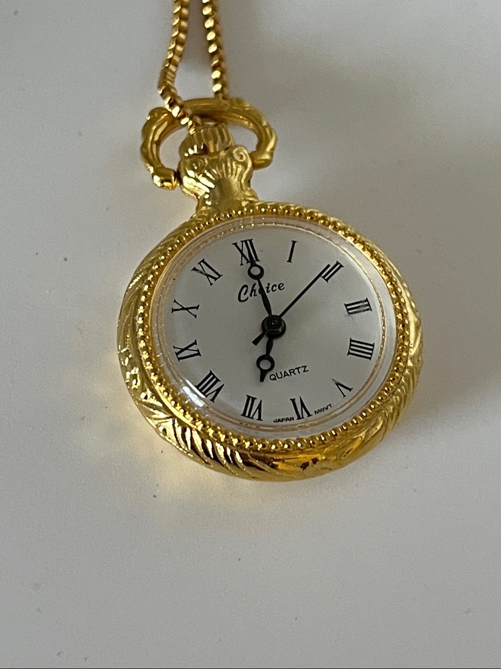 Gold Pocket Watch Necklace Pendant